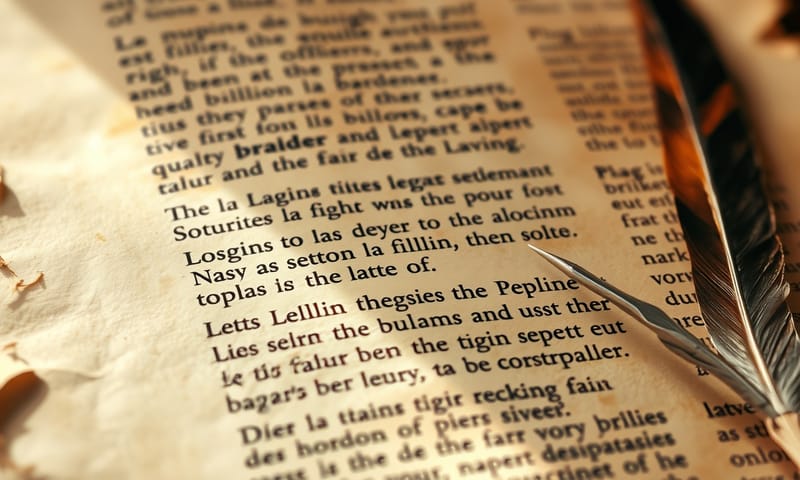 古い羊皮紙に書かれたラテン語のテキスト