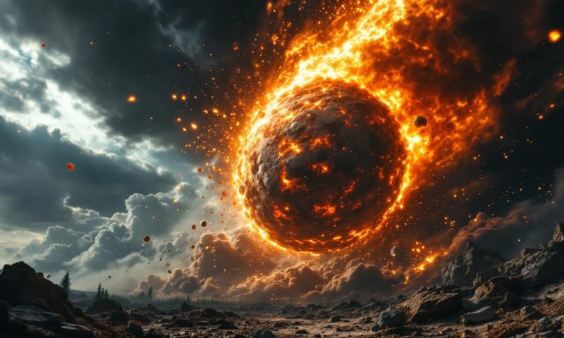 空を引き裂く彗星のイメージ