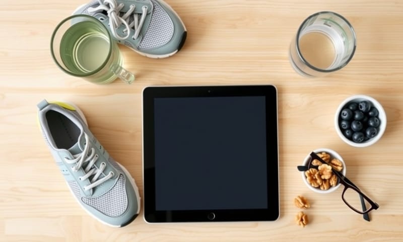 アプリと健康的な生活習慣のイメージ