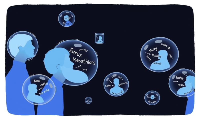 エコーチェンバー現象の概念図