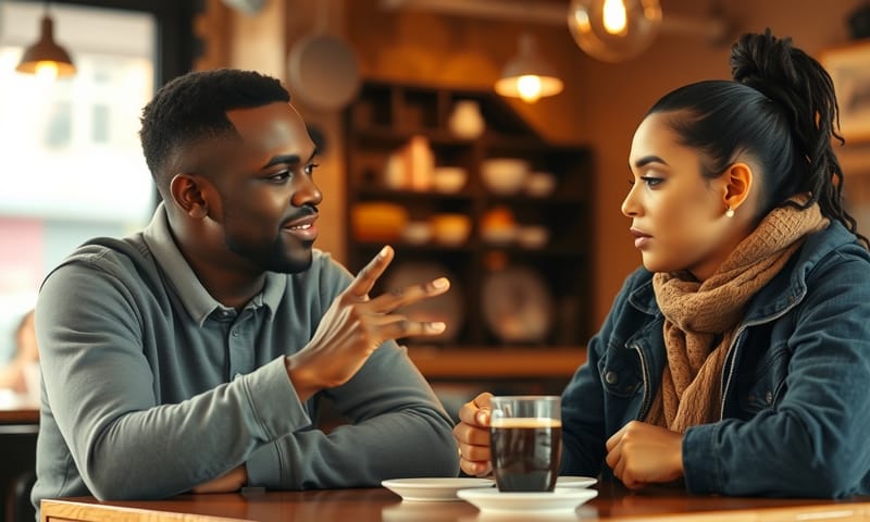 背景の違う二人が、建設的な対話をしている様子