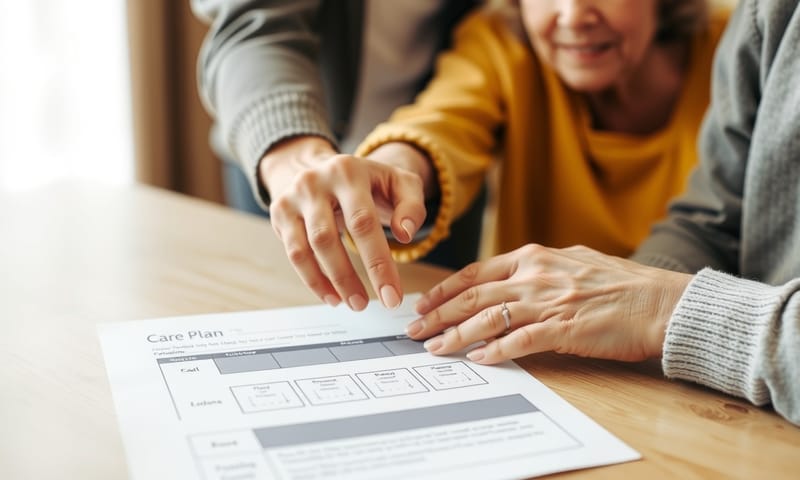 ケアプラン作成の話し合いの様子