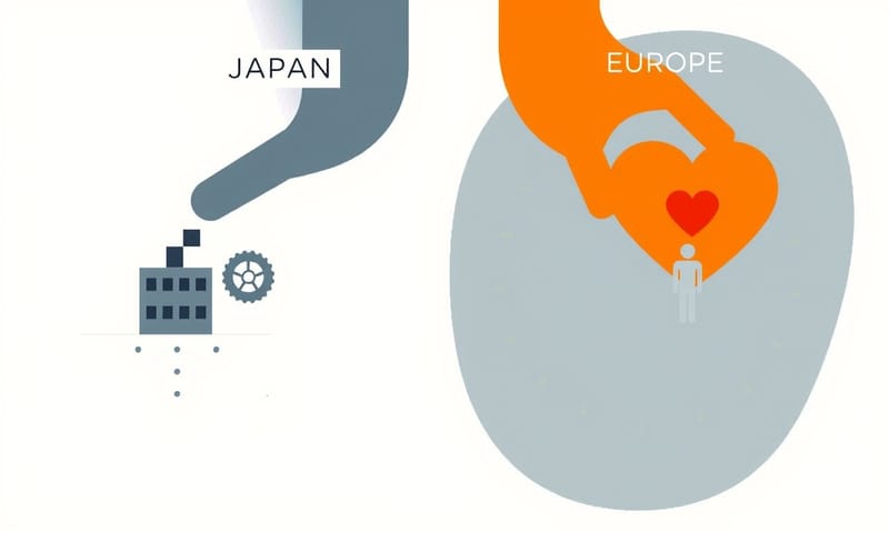 支援のアプローチの違い（日本と海外）